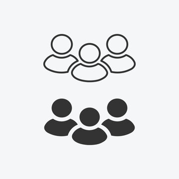 person, people icon set. user, member, group people, teamwork flat style symbol. group symbol sign icon for graphic, web, ui ux, mobile design