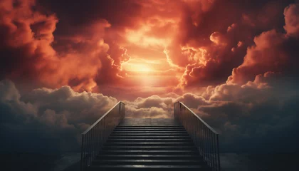 Foto op Canvas Recreation of a stairway to the heaven © bmicrostock