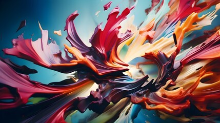 Vibrant Abstract Paint Splashes