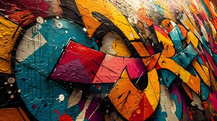 Colorful Urban Graffiti Art on Wall