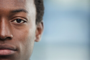 Close up of a Black man's face