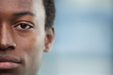 Obraz premium Close up of a Black man's face