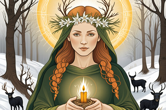 Illustration of Imbolc - Pagan and Wiccan festival