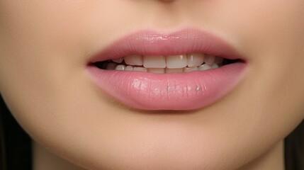 Fototapeta premium Close-up of a professional cosmetologist doing filler injections for lip augmentation and correction in the clinic. Spa treatments, beauty, concepts.