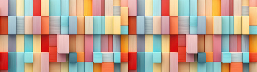 Abstract geometric colorful colored 3d texture wall, with retacles and cuboids as background, textured wallpaper