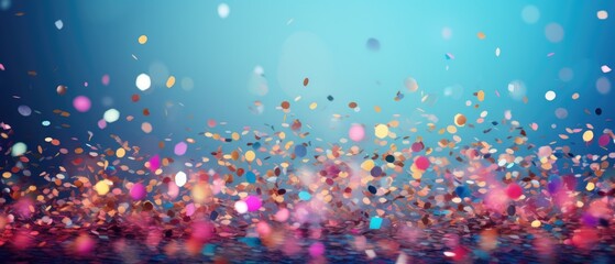 Celebration and colorful confetti party on blue abstract background, high resolution 16k, the resolution is set 45.7 megapixels --ar 21:9 --v 5.2 Job ID: 7cfeaeeb-018c-44e5-95e8-4d7ac03c4364