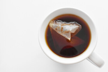 Cup of tea on the table. Hot drink concept.