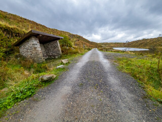 Fototapeta na wymiar View of the shelter at Bonny Glen in County Donegal - Ireland.