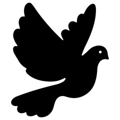 Elegant Dove Silhouette Vector: Symbol of Peace, Tranquility, and Grace in Black
