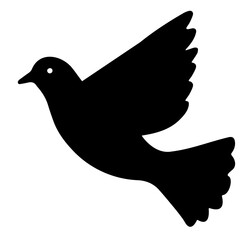 Elegant Dove Silhouette Vector: Symbol of Peace, Tranquility, and Grace in Black