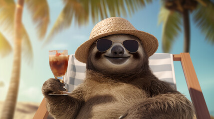 Chillin' with Sloth: Summer Holiday Vibes with a Stylish Pal