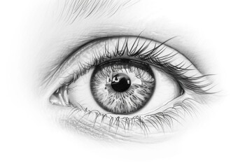 Close up view of a person's eye. Suitable for use in medical or beauty-related projects