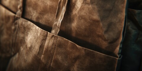 A detailed view of a piece of brown leather. This versatile image can be used in various projects