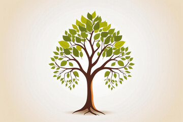 Minimalist illustration of Tu Bishvat tree