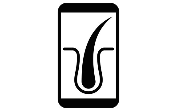 AGA (thinning hair treatment) and smart phone icon, image of AGA
