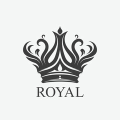 Sleek and luxurious Crown Royal logo design template, featuring premium brand elements. Elevate your brand with modern elegance.