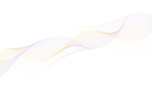 Abstract white yellow gradient flowing wave lines on white background. Modern colorful wavy lines pattern design element. Suit for poster, website, banner, presentation, cover, brochure, flyer, header © Mst