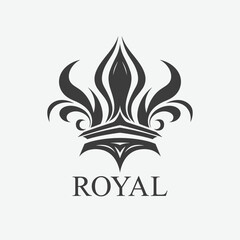 Sleek and luxurious Crown Royal logo design template, featuring premium brand elements. Elevate your brand with modern elegance.