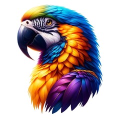 Obraz premium AI generated illustration of a single colorful parrot facing the viewer