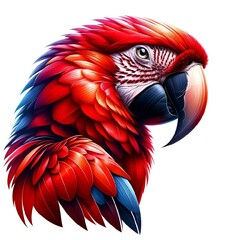 Fototapeta premium AI generated illustration of a single colorful parrot facing the viewer