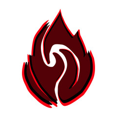 Fire line icon. Flame, fire, water, fire, heat, heat, firewood, fireplace, spark, smoke, light, element. Vector icon for business and advertising - obrazy, fototapety, plakaty