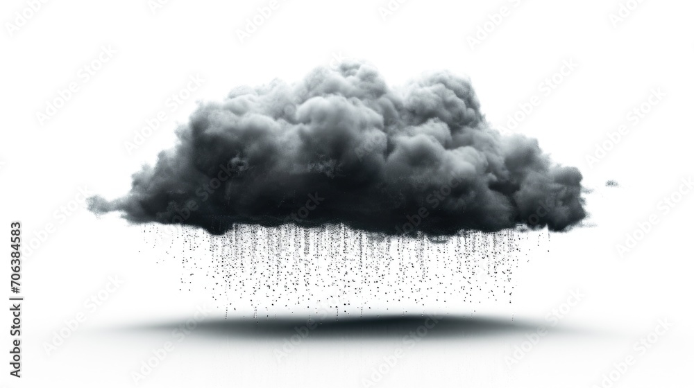 Aufkleber a picture of a cloud releasing rain. this image can be used to depict weather conditions or to symbo