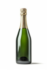 bottle of Champagne wine, isolated on white background 