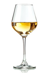 glass of white wine, isolated on white background