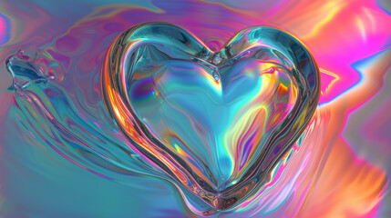 Neon heart, close up. St. Valentine's day background. Space for text.
