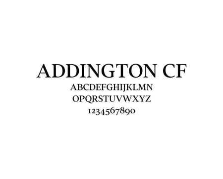 Addington CF font, font, letter, number, design