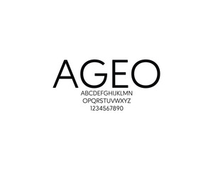 Ageo Font, font, letters, design, numbers