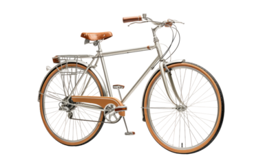 Embracing Style and Tradition on a Vintage Bicycle on White or PNG Transparent Background
