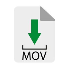 MOV file line icon. Folder, computer, document, paper, information, desktop, Internet, save, program, download, delete. Vector icon for business and advertising