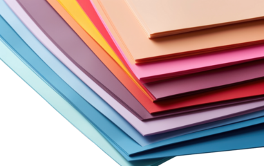 Creating Vibrant Artwork with a Spectrum of Paper Shades on White or PNG Transparent Background