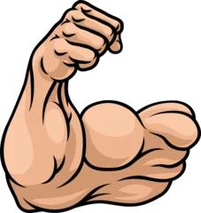Foto op Canvas Strong Muscular Arm Bicep Muscle Cartoon Icon © Christos Georghiou
