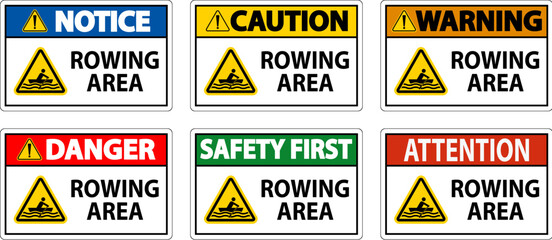 Water Safety Sign Warning - Rowing Area