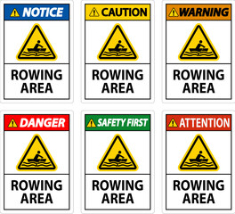 Water Safety Sign Warning - Rowing Area