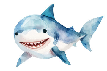 Cartoon baby shark, cut out - stock png. - obrazy, fototapety, plakaty