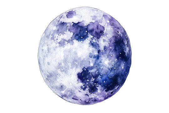Watercolor planet, cut out - stock png.