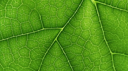 Fototapeta premium Fresh green leaf texture macro close-up. Generative AI