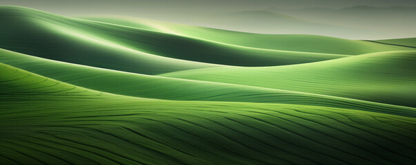Fototapeta premium Undulating Green Waves 