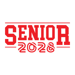 Senior class of 2028 text vector