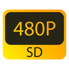 Quality 480P SD line icon. Resolution, image, camera, display, photo, matrix. Vector icon for business and advertising