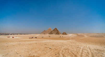 ancient pyramid in the desert in  egypt