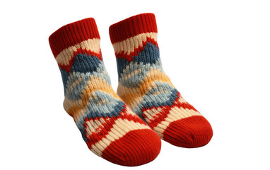 Embracing the Charm of Hand-Knit Socks on White or PNG Transparent Background