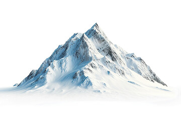 Snow-covered Mountain Peak isolated on transparent background - obrazy, fototapety, plakaty