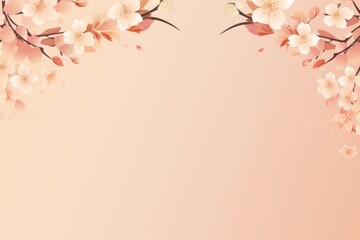 Obraz na płótnie Canvas Banner with flowers on light peachy background