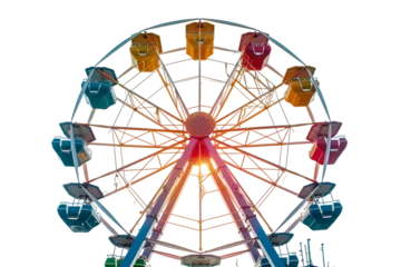 Fotobehang Ferris Wheel isolated on transparent background © Rehab
