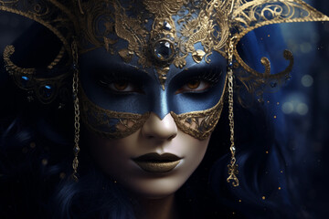 carnival masked girl's face