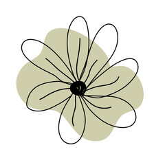 flower with abstract and line art